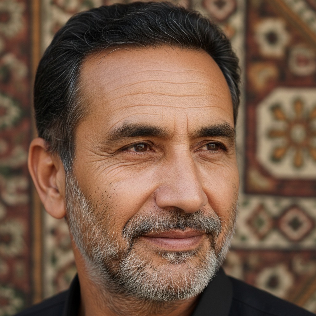 Man face only, middle aged pakistani man